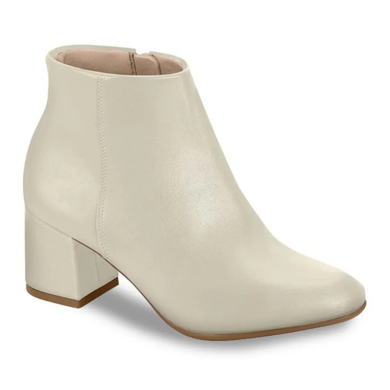 Bota Beira Rio Cano Baixo Feminina Branco Off 38