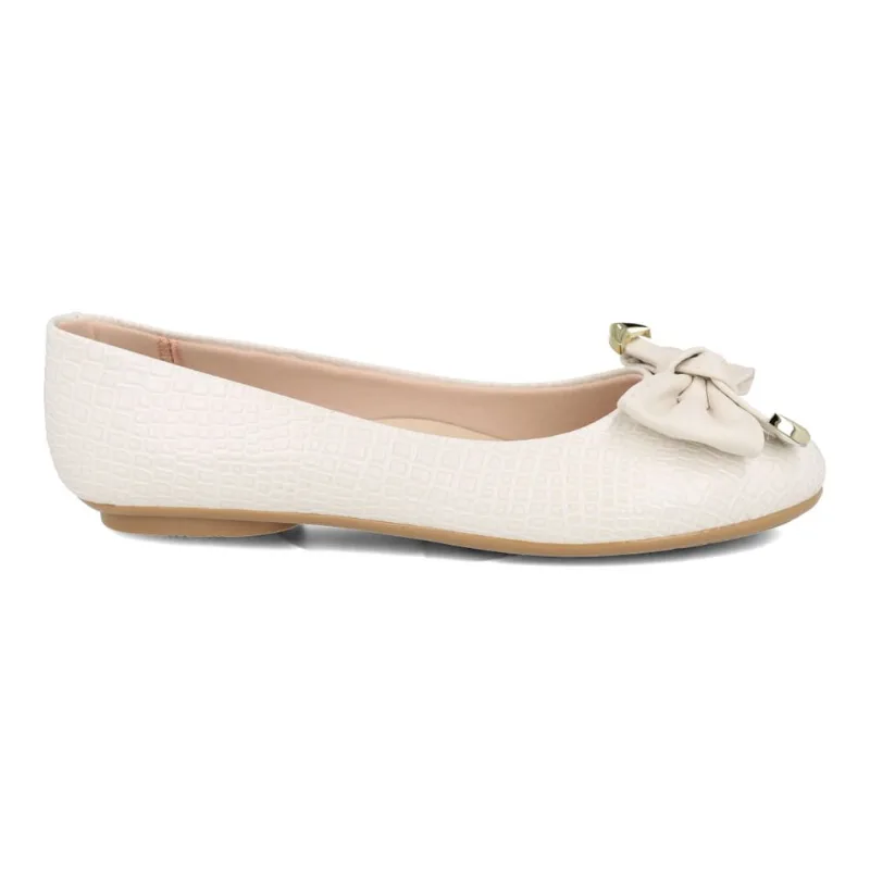 Sapatilha Moleca Verniz Croco Feminina Branco 34