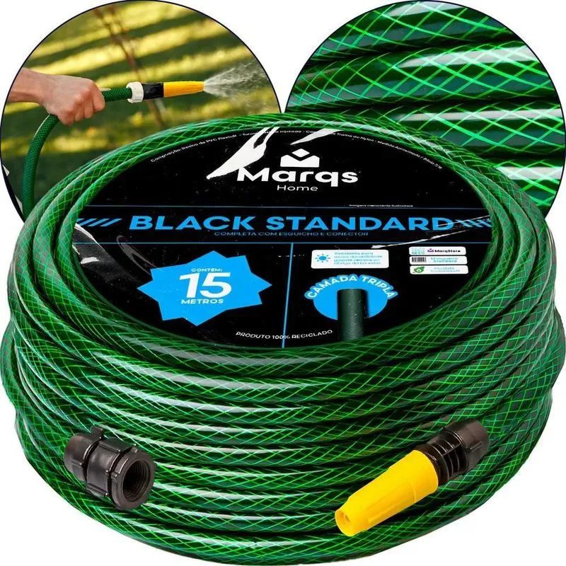 2x Mangueira Jardim Marqs Home Standard 15m Verde Pvc Flexiv
