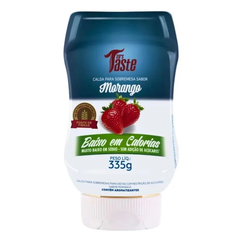 5x Cobertura Calda De Morango Para Sorvete Baixo Açúcar Mrs