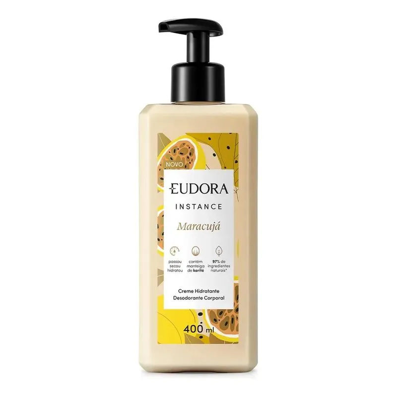 5x Eudora Creme Hidratante Corporal Instance Maracujá 400ml