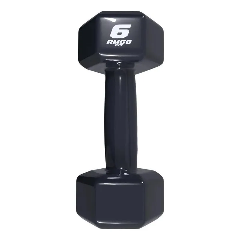 10x Halter Peso 6 Kg Emborrachado Treino Unitario Sextavado