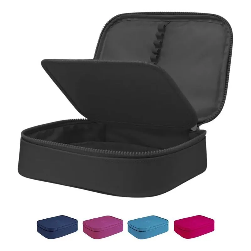 5x Estojo Escolar Organizador Box Grande Com Divisória Bolsi
