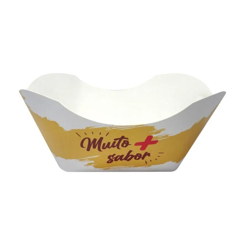 Caixa para Alimento Barca Multiuso para Porções, Combos, Lanches e Petiscos em Papel Cartão
