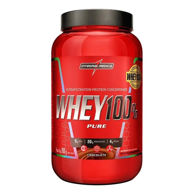 10x Whey 100% Pure Integral Medica Pote 900g Todos Sabores
