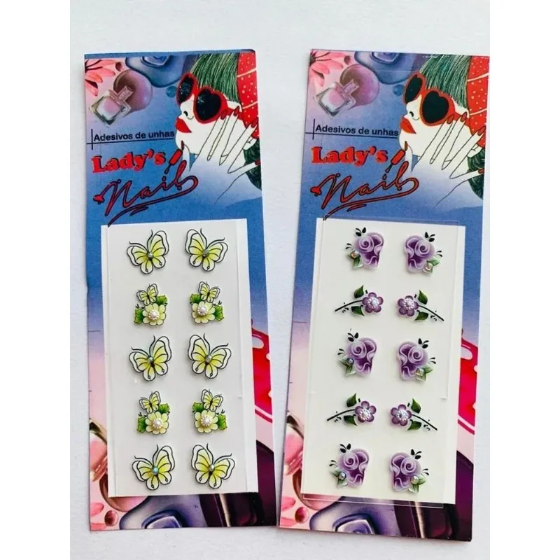 10x 300 Adesivos De Unha Lady Nails, Revenda 3d