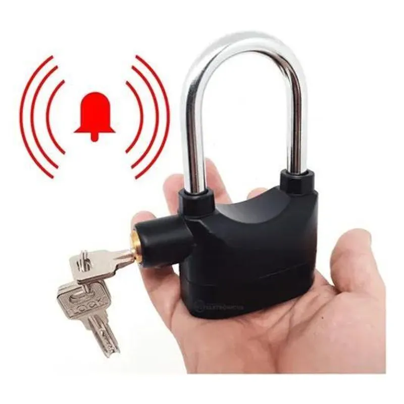 5x Cadeado Alarme Sensor Sonoro Antifurto Bike Moto Portões