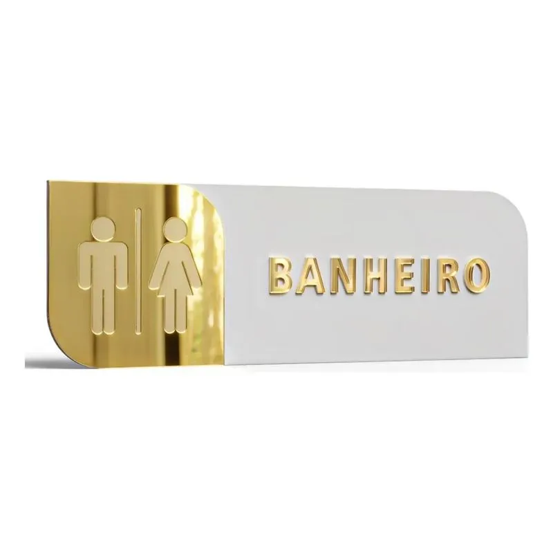 10x Placa De Porta Sinalização Banheiro Mdf Acrílico