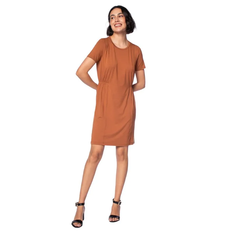 Vestido Feminino Olho Fatal Malha Elástico Marrom - GG