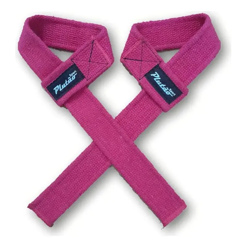 10x Tala Straps 100% Algodão. P/musculação. O Par Cor Rosa