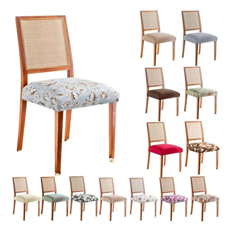 Kit 4 Capas Para Assento De Cadeira Sala Jardim Cinza Estam