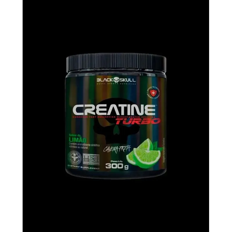 10x Suplemento Em Pó Creatine Turbo Sabor Limão 300g Black