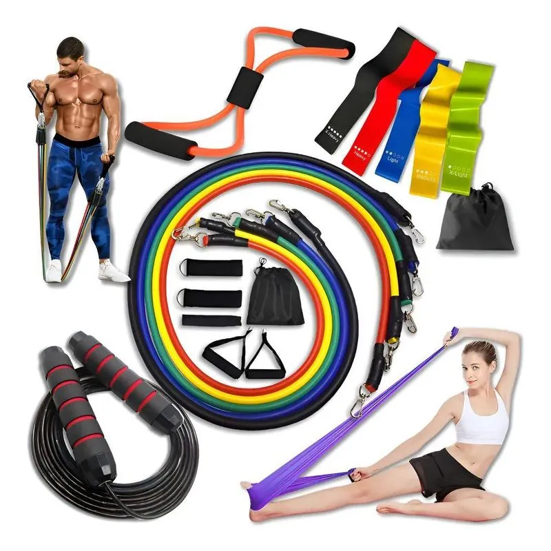 Kit 20 Itens Treino Elástico Extensor Miniband Faixa Corda D