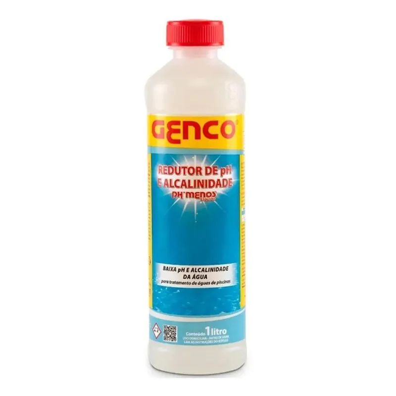 10x Ph Menos Genco Redutor De Ph E Alcalinidade 1 Litro