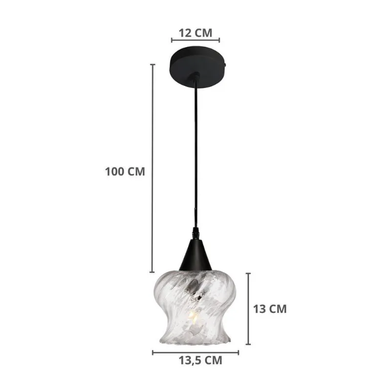 Lustre Pendente Taschibra Aisha Rigato E27 Transparente Bivolt Cobre