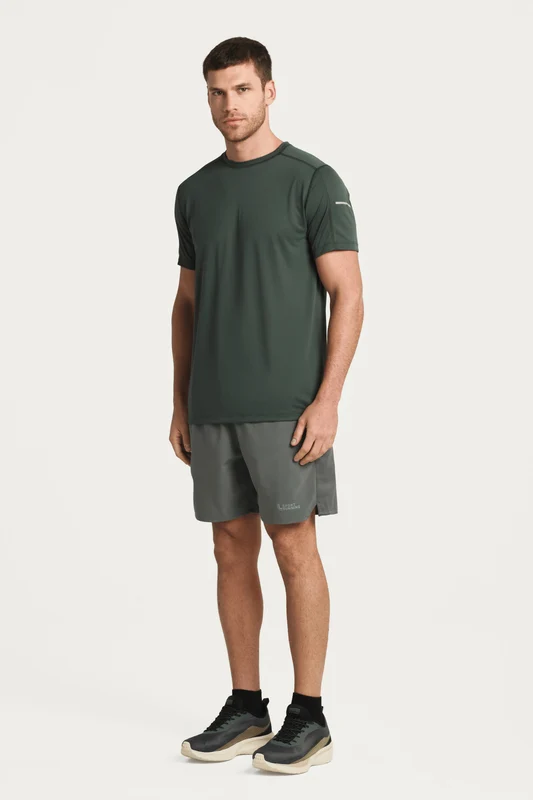 T-shirt Poliamida Básica Run Masculina Verde - 4831 / P