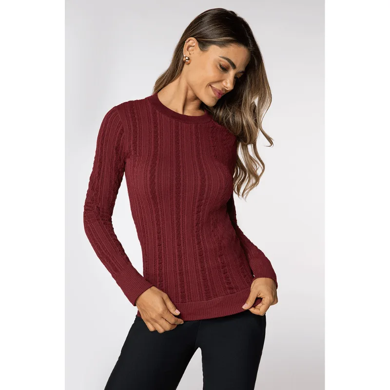 Blusa Tricô Sem Costura Feminina Lupo Tamanho: M (38 a 42) | Cor: Marsala