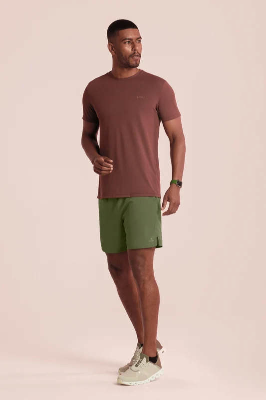 Shorts Run Duplo Masculino Verde Escuro / GG