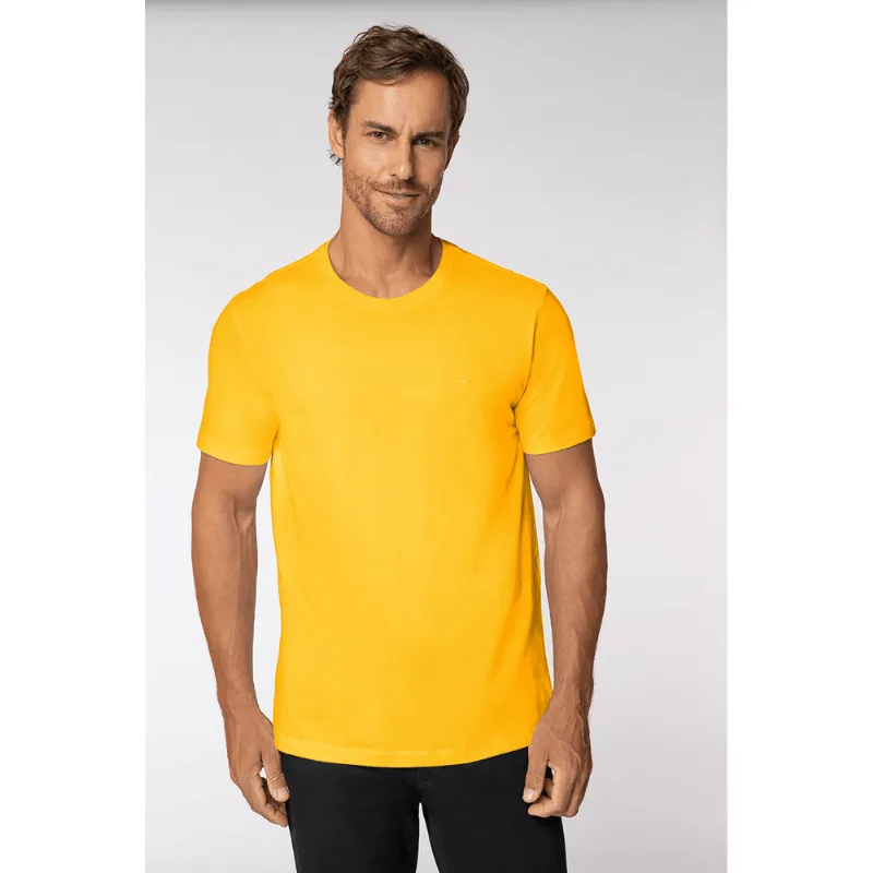 Camiseta Algodão Masculina Lupo Tamanho: P | Cor: Amarelo Ouro