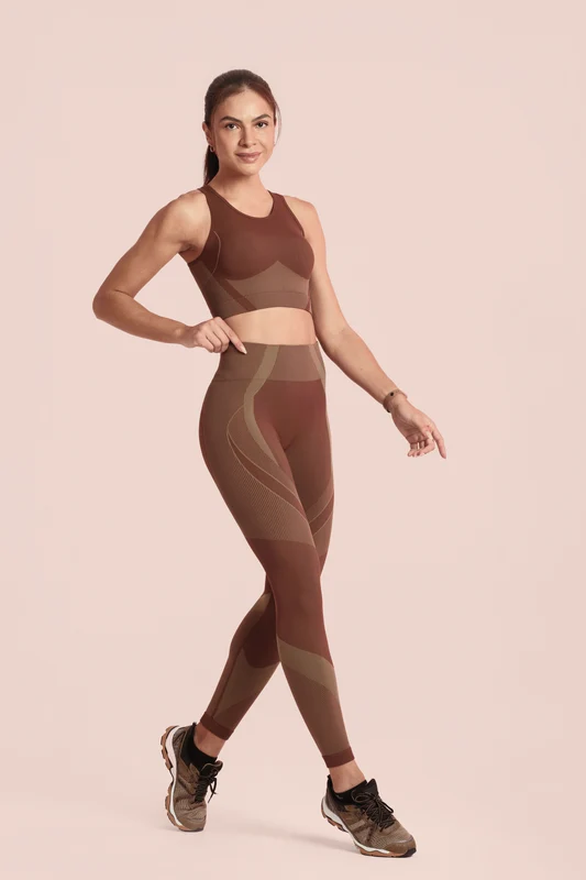 Calça Legging Seamless Lsport Ritmo Chocolate / M