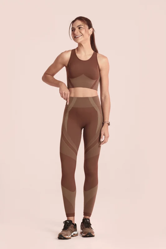 Top Lsport Seamless Alongado Ritmo Chocolate / G