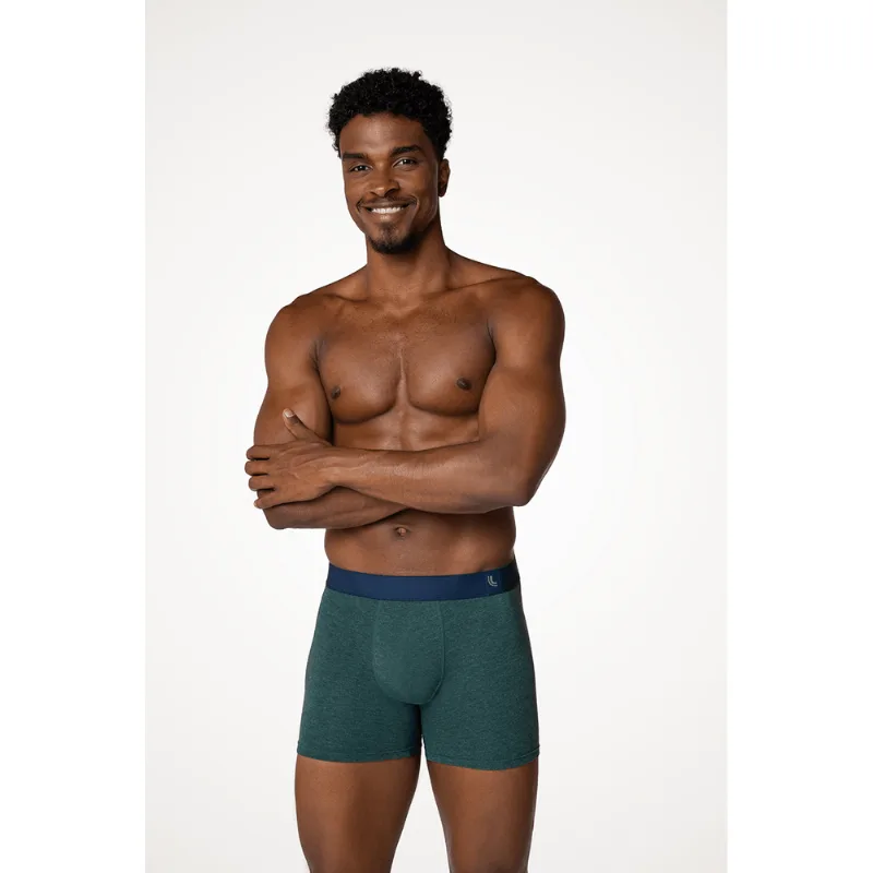 Cueca Boxer Algodão Masculina Lupo Tamanho: M (42 a 44) | Cor: Verde Mescla