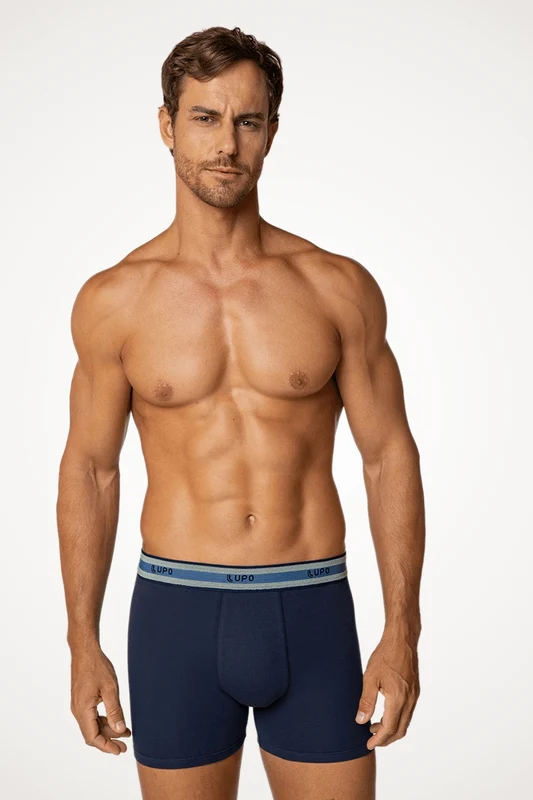 Cueca Boxer Algodão com Elastano Marinho / M (42 a 44)