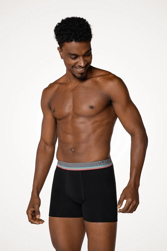 Cueca Boxer Algodão com elastano Preta / M (42 a 44)