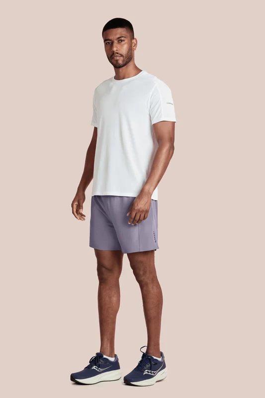 Shorts Duplo Recortes Roxo / M