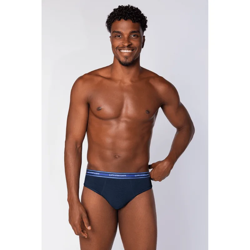 Cueca Slip Algodão Masculina Lupo Tamanho: G (46 a 48) | Cor: Marinho