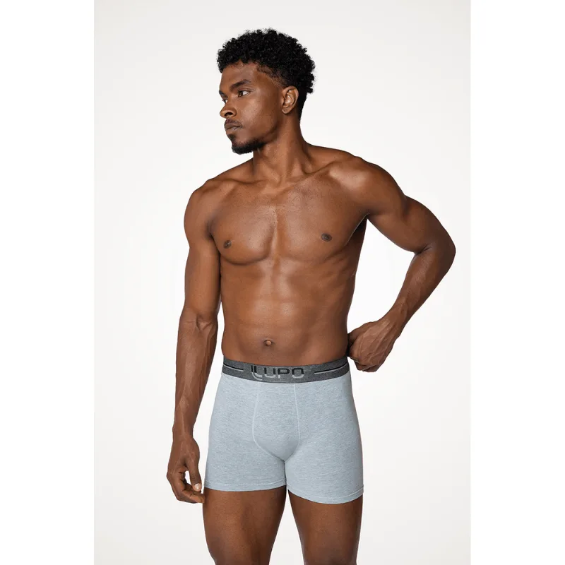 Cueca Boxer Algodão Masculina Lupo Tamanho: P (38 a 40) | Cor: Mescla Cinza