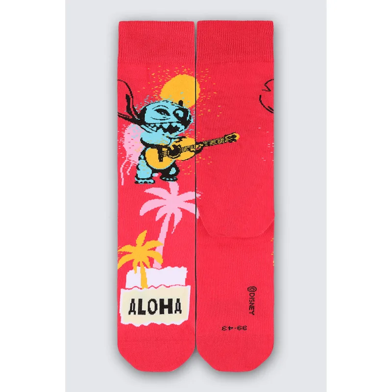 Meia Cano Longo Stitch Unissex Lupo Tamanho: 39 a 43 | Cor: Coral