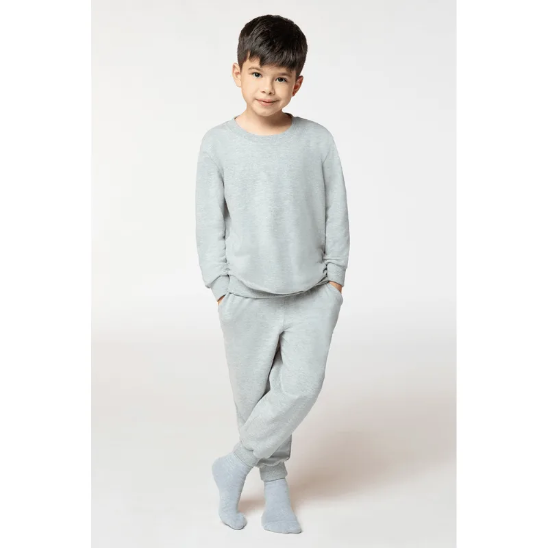 Pijama Longo Moletom Infantil Masculino Lupo Tamanho: 08 anos | Cor: Cinza Mescla
