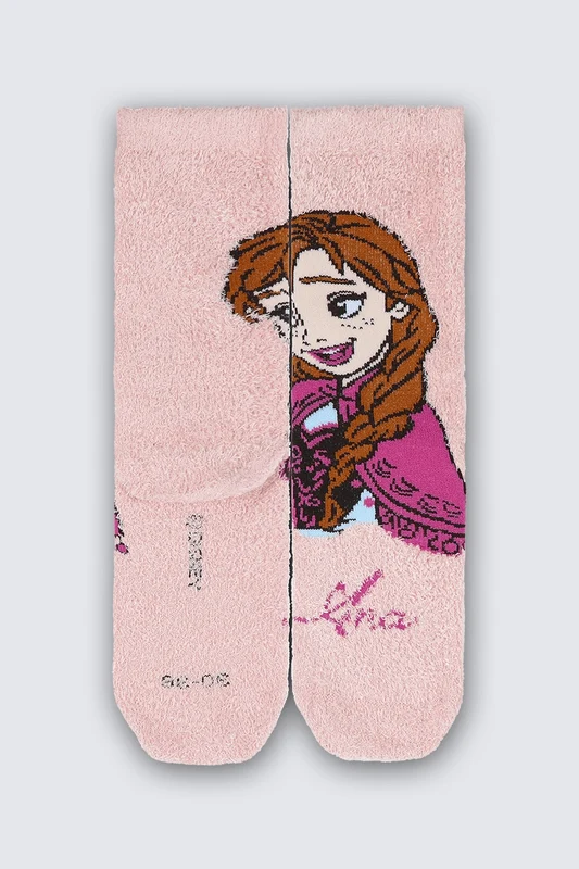 Meia Cano Médio Frozen Infantil Feminina Lupo Bubble Gum / 24 a 29
