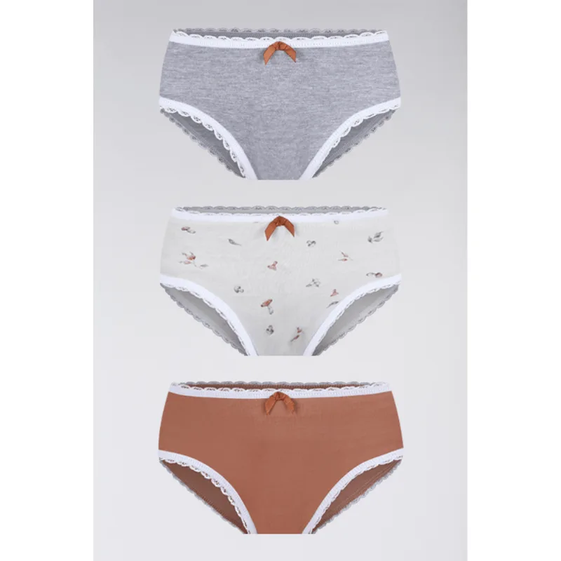 Kit 3 Calcinhas Algodão Infantil Feminina Lupo 1 Tamanho: P (03 a 05 anos) | Cor: Sortida