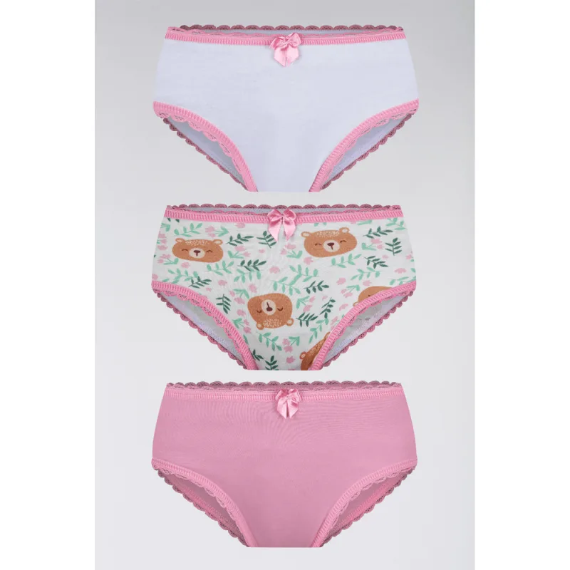 Kit 3 Calcinhas Lobinha Estampada Algodão Tamanho: G (09 a 11 anos) | Cor: Sortida