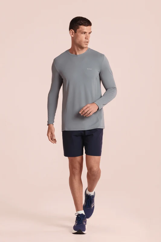 T-shirt Lsport Airdry Ml Masculina Azul Petroléo - 2480 / G