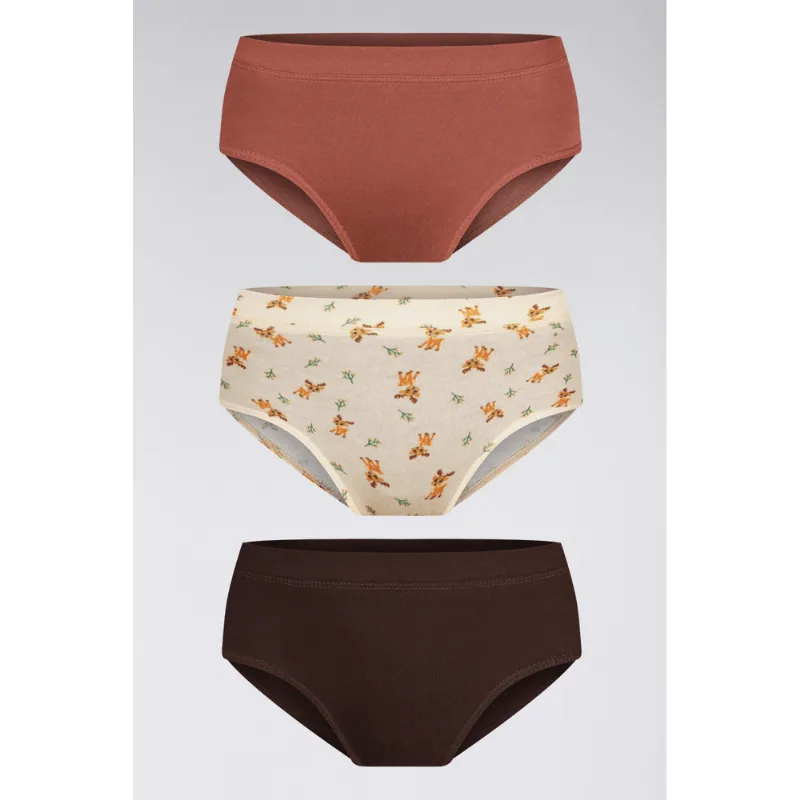 Kit 3 Calcinhas Algodão Infantil Feminina Lupo Tamanho: PP (0 a 02 anos) | Cor: Sortida