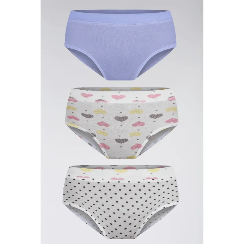 Kit 3 Calcinhas Algodão Infantil Feminina Lupo Tamanho: P (03 a 05 anos) | Cor: Sortida