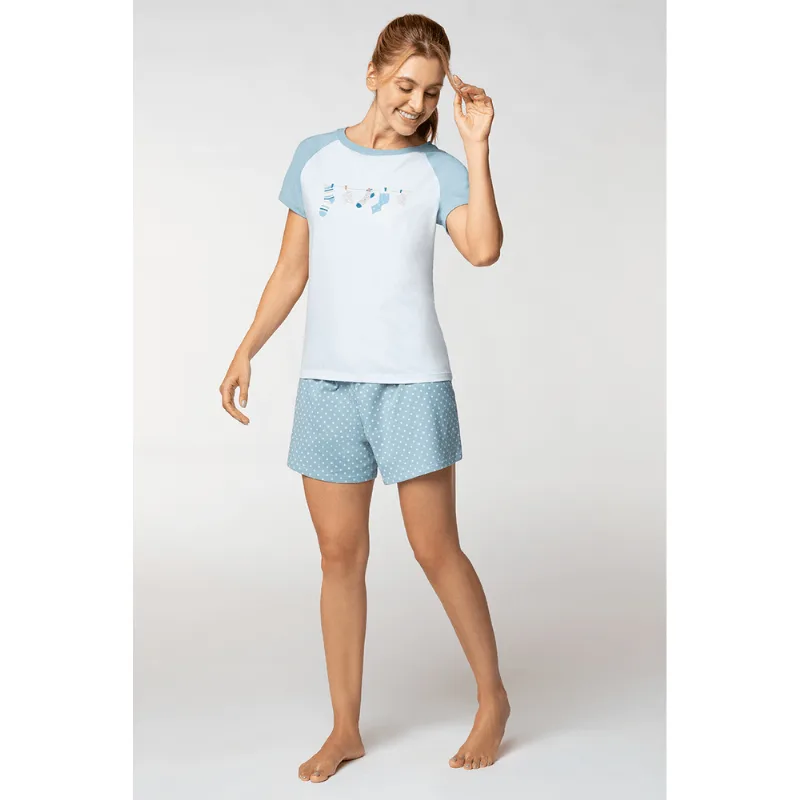 Pijama Curto Algodão Feminino Lupo Tamanho: G (44 a 46) | Cor: Branca