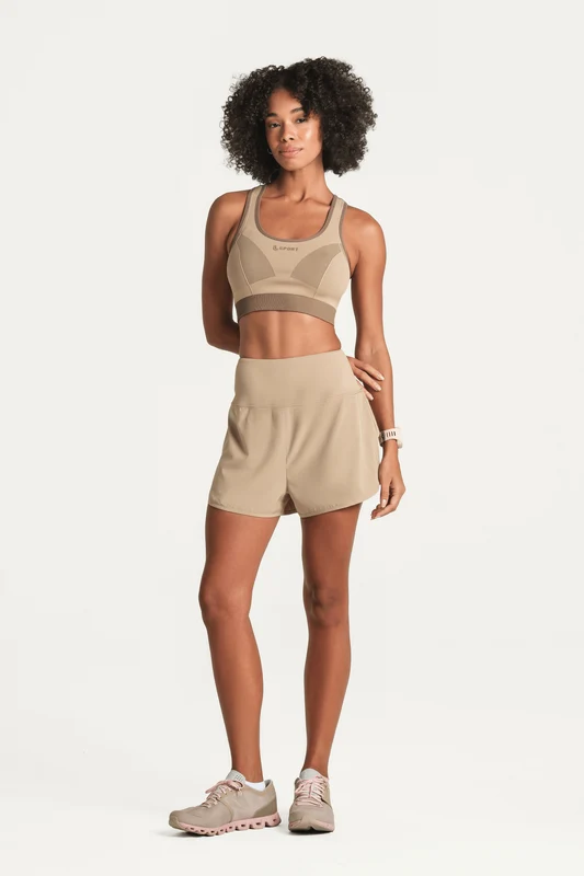 Shorts Feminino Lsport Pala Treino Bege / M