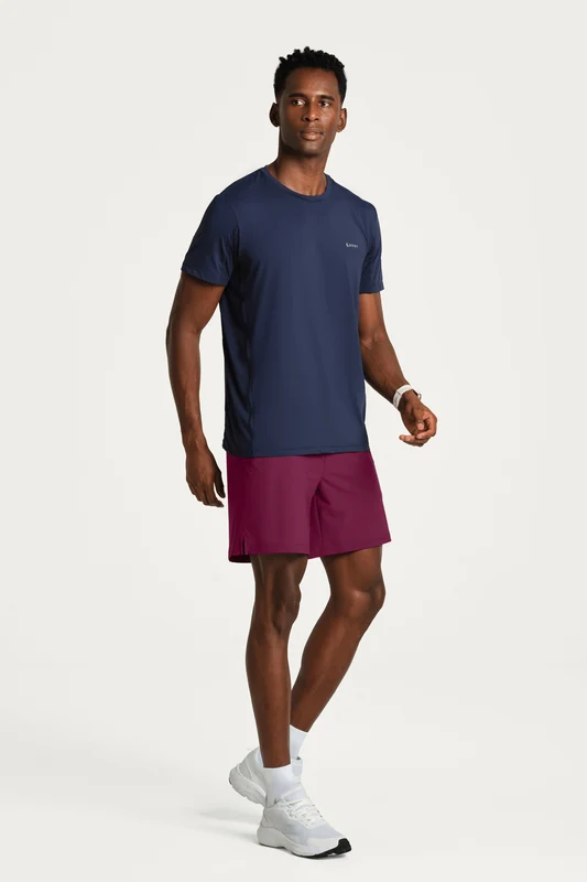 Camiseta Masculina Lsport Corrida Recortes Marinho / P