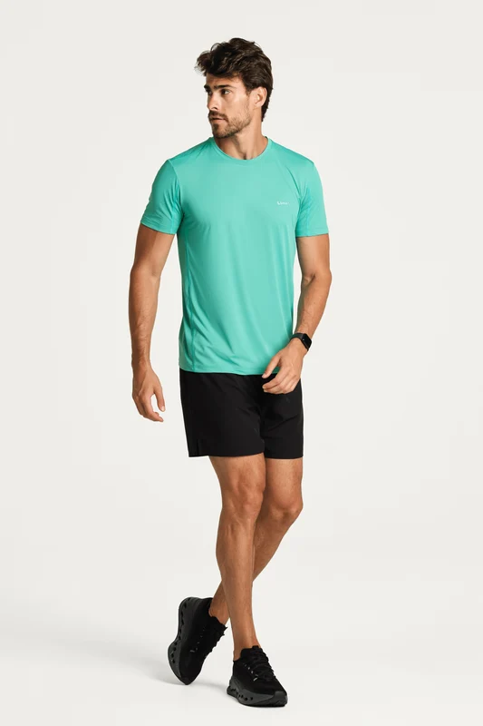 Camiseta Masculina Lsport Corrida Recortes Verde / M