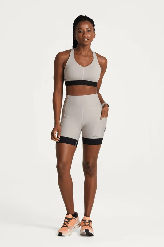Bermuda Feminina Lsport Run 7 Pockets Curta Argento / G