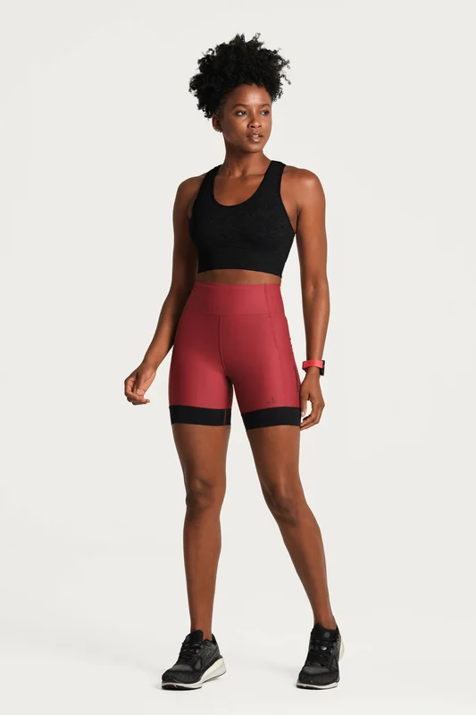 Bermuda Feminina Lsport Run 7 Pockets Curta Carmim / M