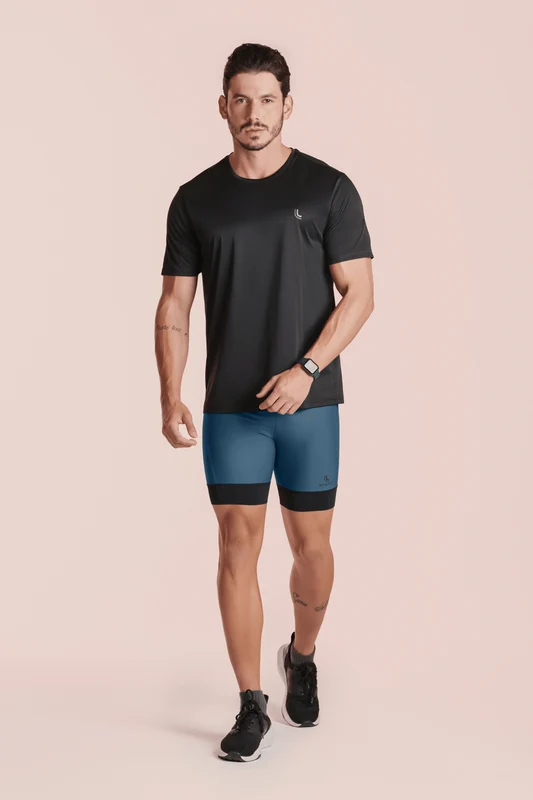 Bermuda Lsport Masculina Run 2 Pokets Azul - 2721 / XG