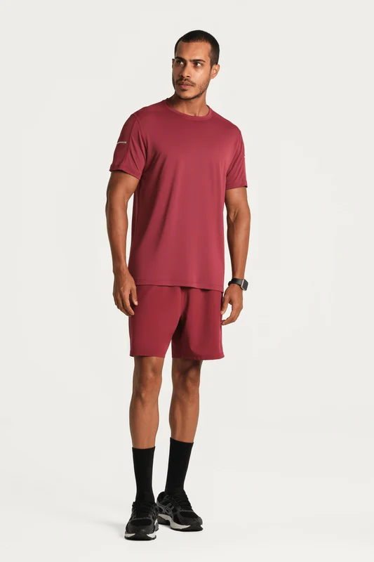 T-shirt Poliamida Básica Run Masculina Carmim / P