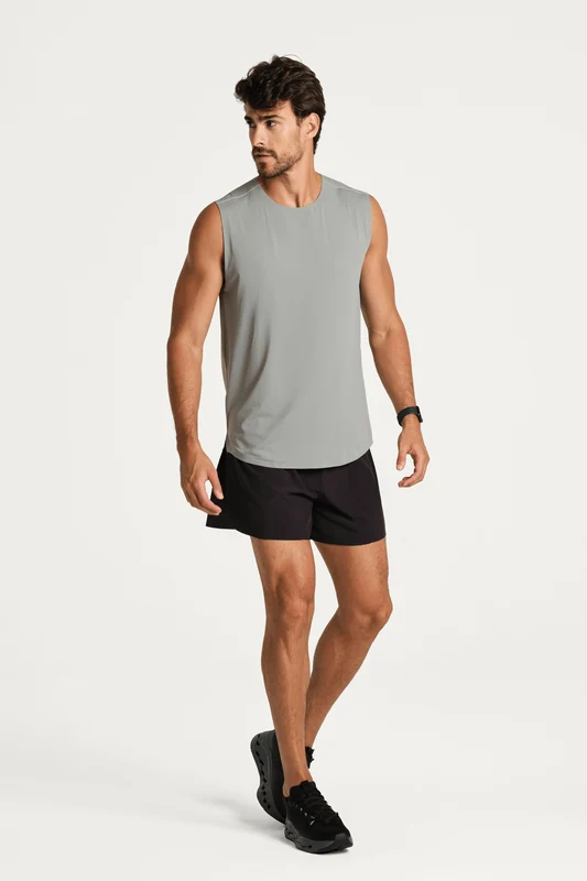 Regata Lsport Assimetrica Selada Masculina Cinza / G
