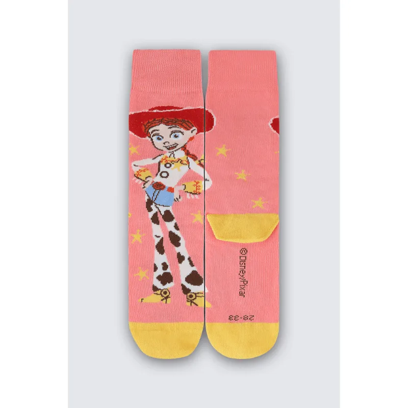Meia Cano Longo Toy Story Infantil Unissex Lupo Tamanho: 28 a 33 | Cor: Salmão