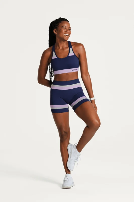 Top Seamless Double Color Marinho / P